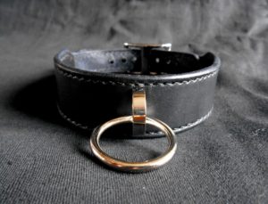 Black leather collar