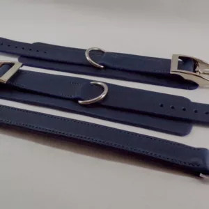 Liens de chevilles en cuir bleu