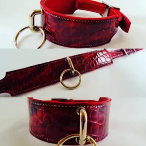 Collier Bdsm en cuir verni