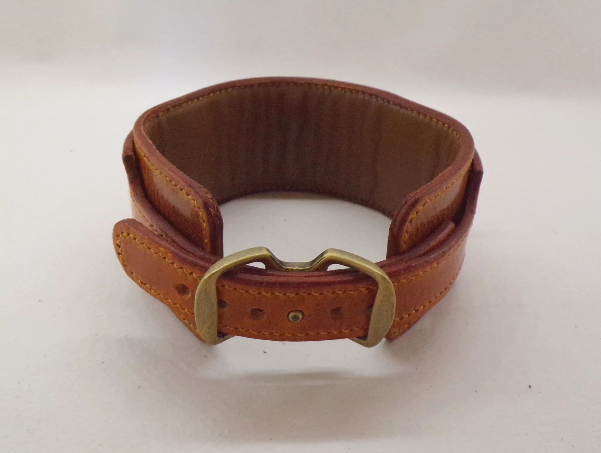 Collier Bdsm cognac + lien / Bdsm Heavy duty collar – Image 3