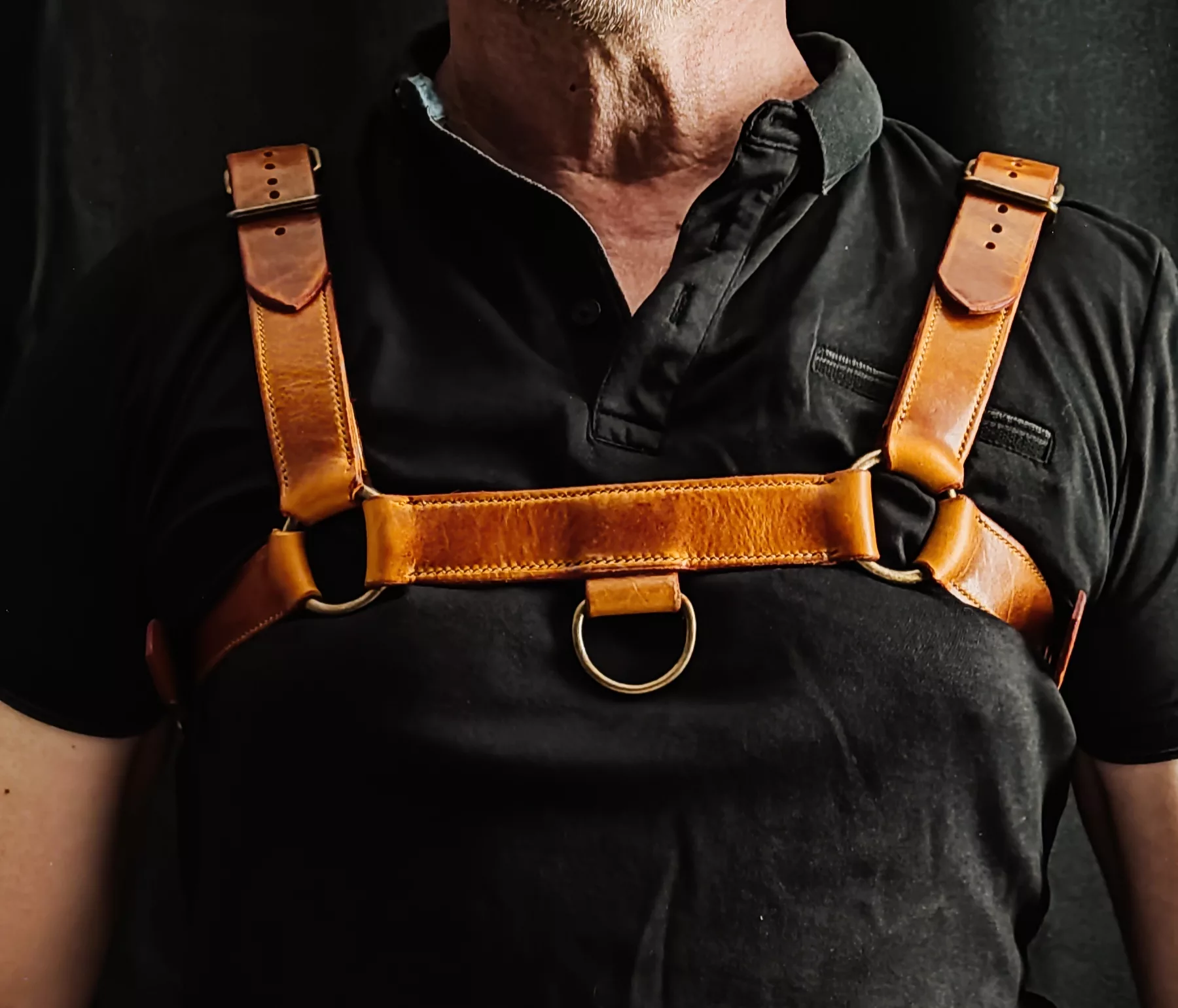 Harnais bulldog en cuir / Leather Bulldog harness – Image 2