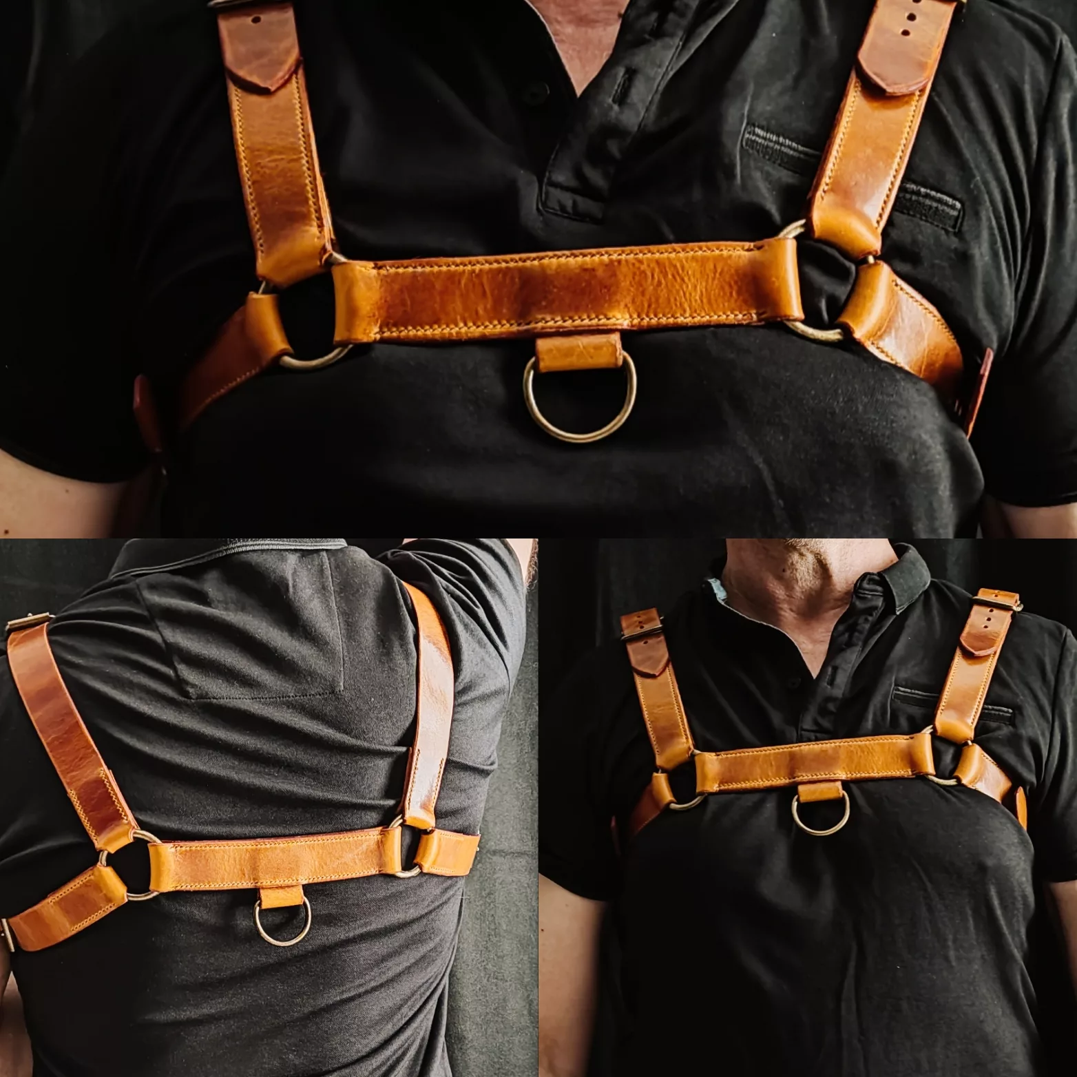Harnais bulldog en cuir / Leather Bulldog harness
