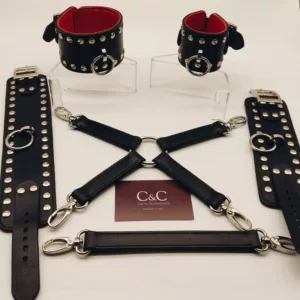 Ensemble menottes "Madame Red" / Bdsm "Madame Red" cuffs set